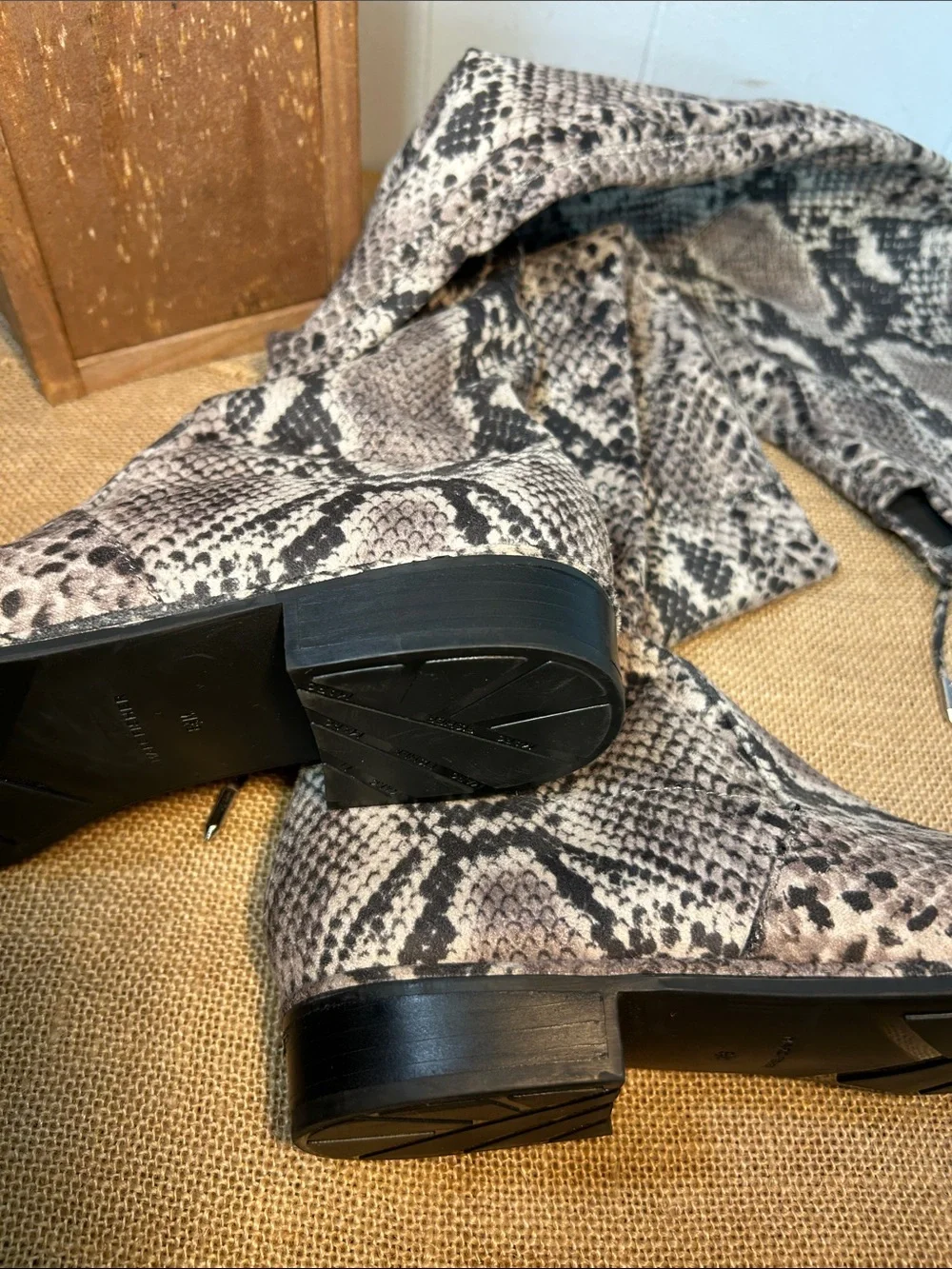 Marc Fisher Over-the-Knee Snake-Print Boots